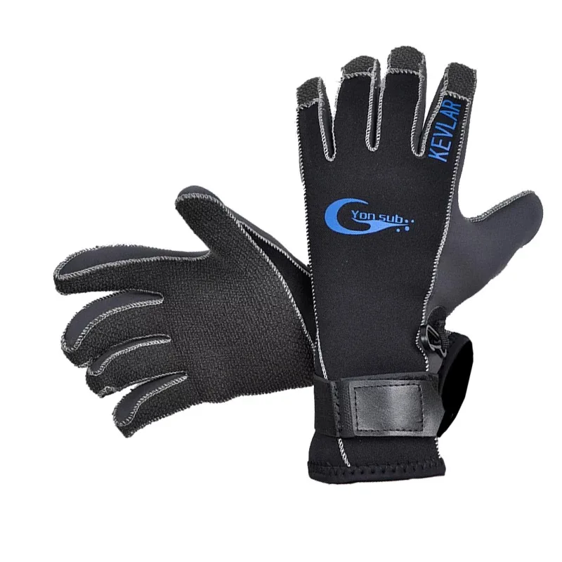 

3MM Kevlar Diving Gloves For Underwater Hunting Non-slip Spearfishing Equipment Adjustable Black Gloves
