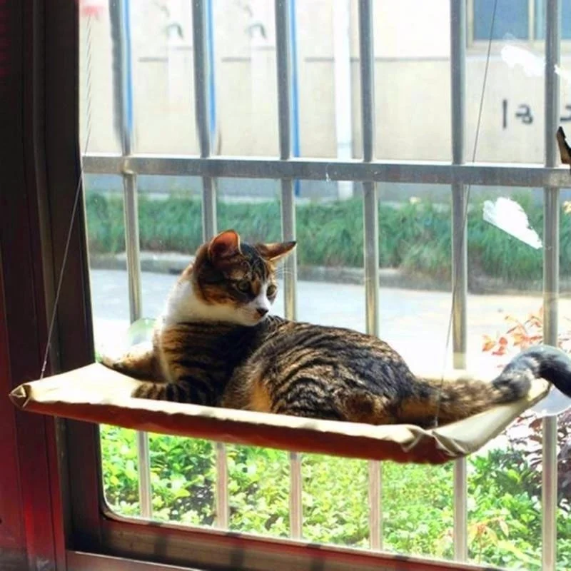 

Pet cat hammock bed soft kitten hanging window mount cushion support up to 30KG