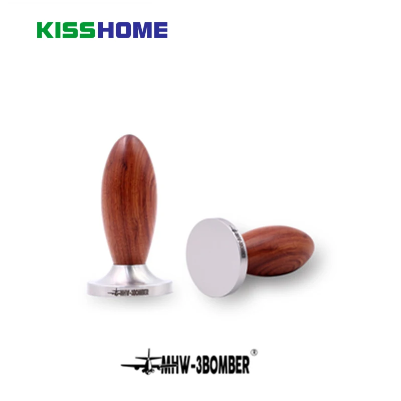 

mhw-3bomber bomber powder hammer solid wood flat bottom 54MM powder press for San Marco coffee machine