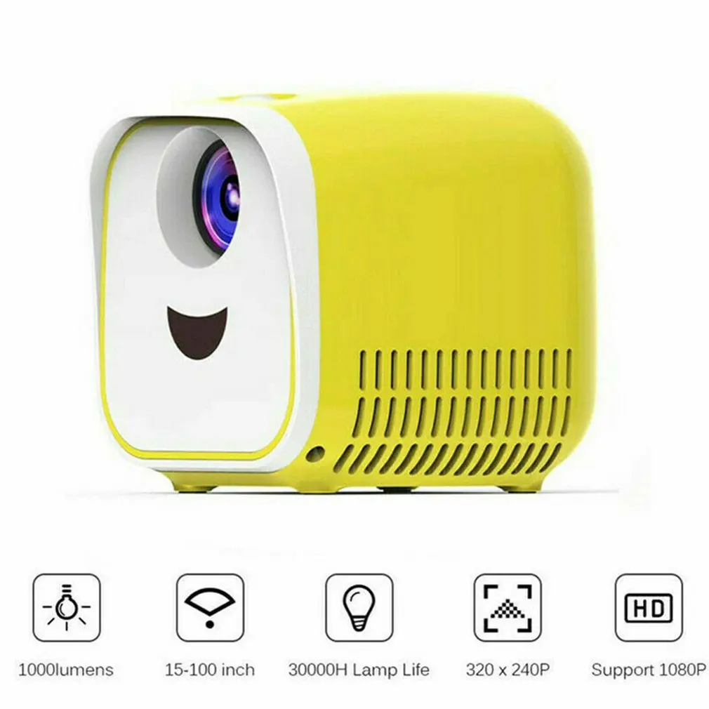 

US plug Mini Pocket 1000 Lumens Projector LED Home Theater Cinema HD 1080p USB HDMI TF Portable Led Support Hd