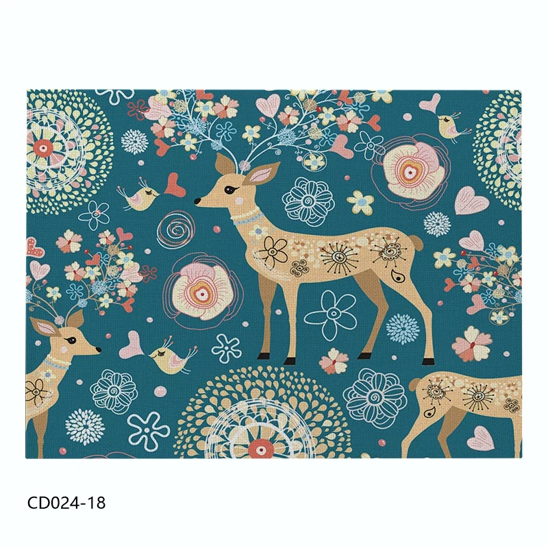 CD024-18 Рождественская Снежинка, льняной/хлопковый коврик, коврик для кухни, обеденного стола, коврик для чашки, подстаканник, столовый набор, коврик для стола, коврик для домашнего декора - Цвет: CD024-18