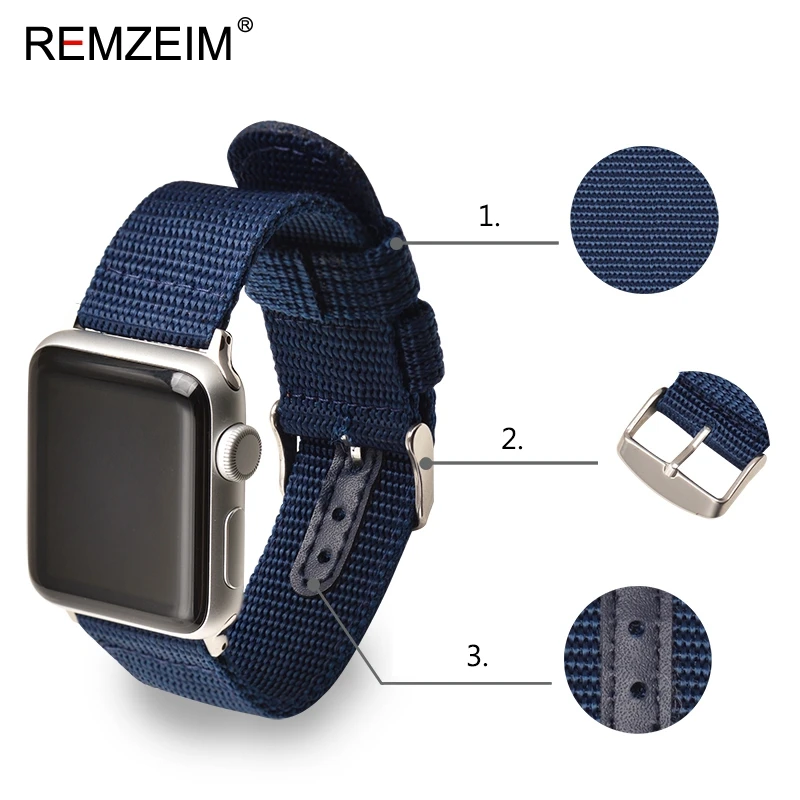 Ремешок нейлоновый для наручных часов Apple Watch Band 42 мм 38 спортивный браслет Series