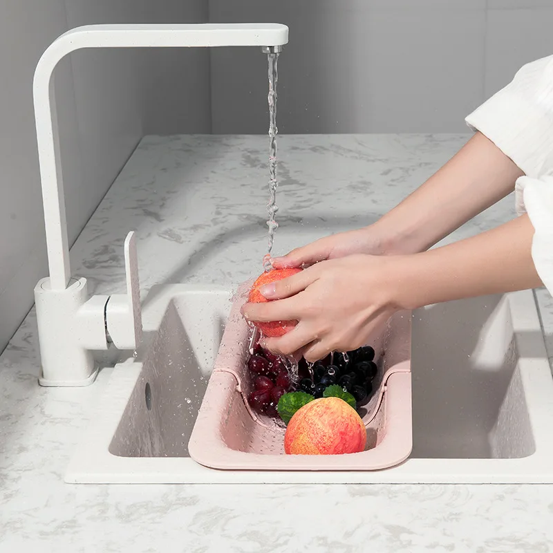 

Drain Basket Sink Rack Retractable Plastic Sink Basin Sink Drain Rack Kitchen Supplies Sink Sink Basket Kitchen Organizer