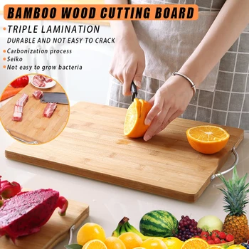 

1Pcs Bamboo Chopping Board Thicken Chopping Blocks Mat Kitchen Tool Accessories S7
