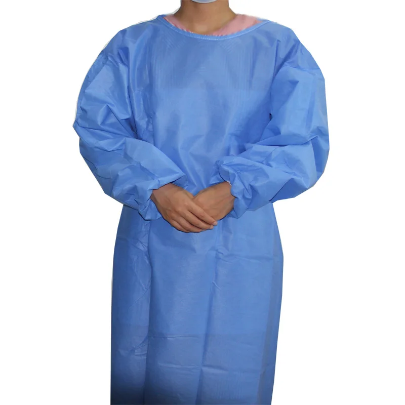 

10Pcs Disposable Surgical Gown Blue Non-woven Medical Work Clothing Dustproof Sterile Anti Infection Coveralls Dropshipping