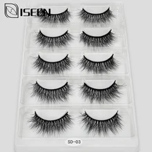 5 пар 3D Искусственные норковые ресницы натуральные длинные/толстые 3D накладные ресницы "крест-накрест" полная полоса ручной работы