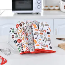 1 шт теплоизоляционные перчатки для микроволновой печи+ коврик толстые мягкие кухонные принадлежности Кухонные принадлежности аксессуары для выпечки рукавица и прихват для микроволновой печи F111