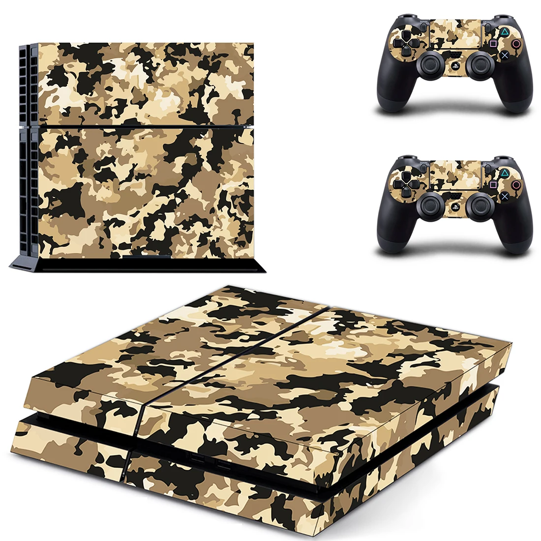 Зеленый камуфляж стиль наклейка кожи наклейка для PS4 Playstation 4 консоли защитная пленка + 2 шт. контроллеры защитный чехол