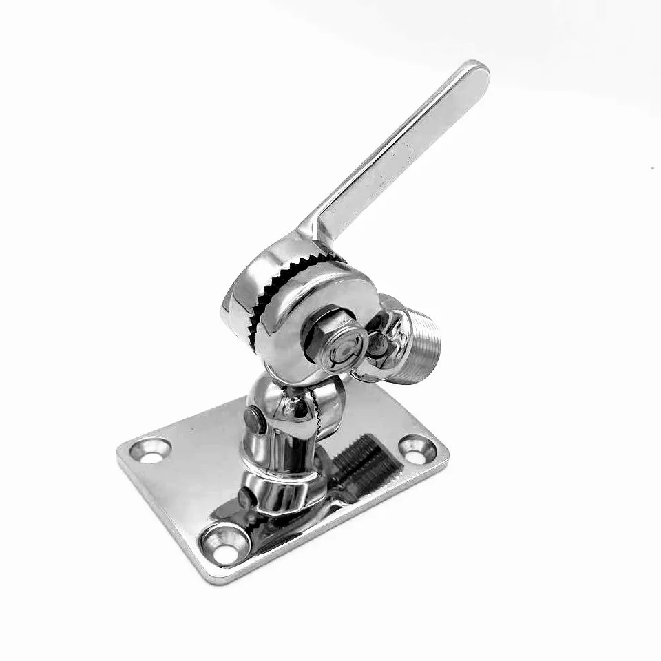 Marine Antenna Base Mount 316 Stainless Steel Marine Boat Dual Axis Adjustable Antenna Base Mount Universal for Yacht