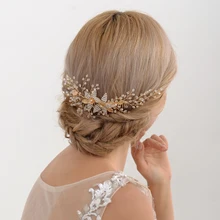 BUFEI HP54 трендовые золотые хрустальные свадебные расчески для волос аксессуары для волос для невесты головной убор для женщин тиара украшение для волос для невесты