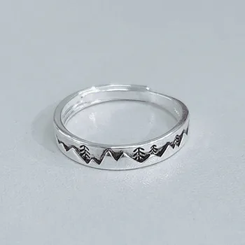 

Simple Christmas Tree Thai Silver Rings Opening Ring Jewelry For Women Xmas Gifts Wholesale 925 Sterling Silver S-R515