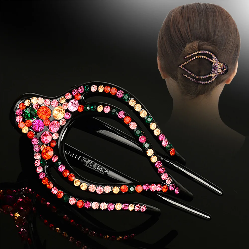 Fashion Rhinestone Hairpins Barrettes Big Size Duckbill Disk Hair Clips Disk Hair Hairpin Claws Hairdress For Women Accessories