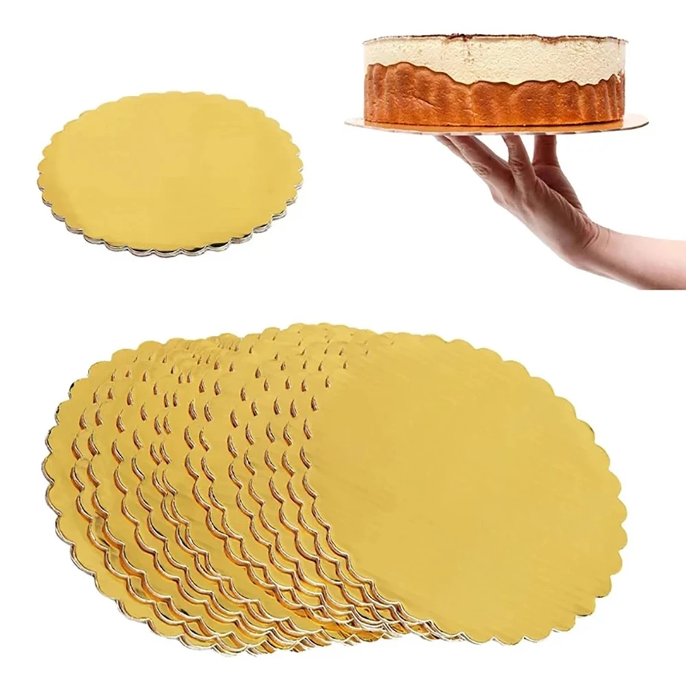 jetables Gâteau Cercle Base planches à Gâteau Plat de 10" Gold Cakeboard ronde 25pcs 