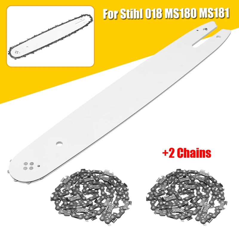 

14 Inch Bar +3/8L 2Pcs Chains Fit For Stihl 018 Ms180 Ms181 Chainsaws Chain Saw