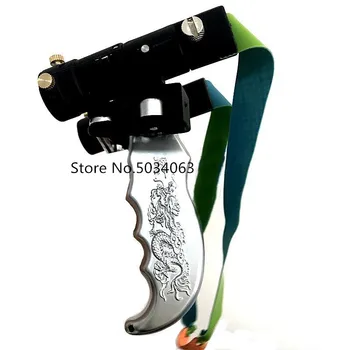 

High quality outdoor hunting shooting slingshot alloy bow dual laser sight for more accurate shooting with rubber band 2019 new