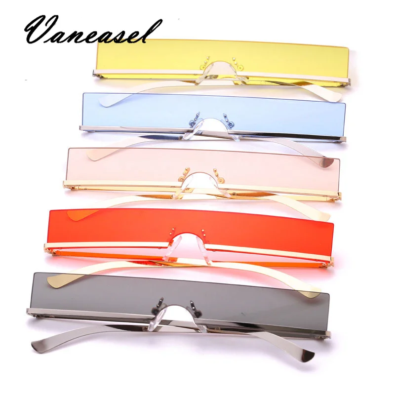 VANEASEL Occhiali da Sole Donna новые женские солнцезащитные очки длинные квадратные очки металлические мужские и женские солнцезащитные очки модные уличные очки