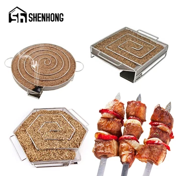

SHENHONG Pellet Smoker Tray Cold Smoke Generator Stainless Steel Barbecue Tools Camping Meat Bacon Fish Grill Baking Accessories