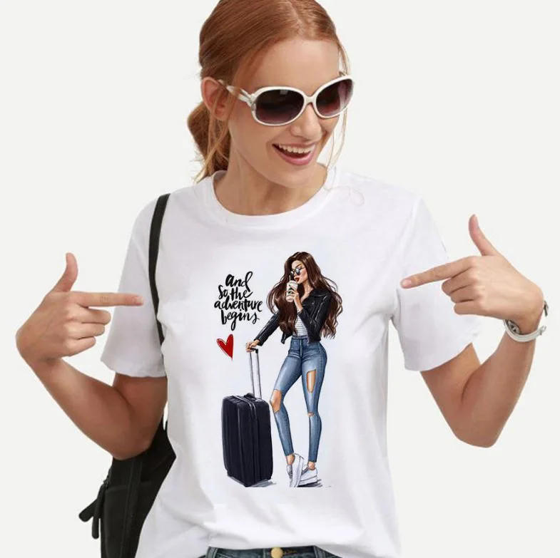

Vogue Girl Print T Shirt Women Short Sleeve O Neck Loose Tshirt 2020 Summer Women Tee Shirt Tops Camisetas Mujer