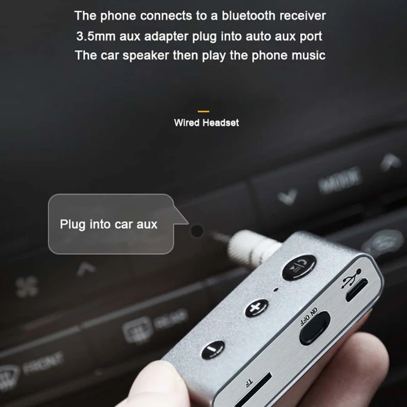 Беспроводной 3,5 мм Bluetooth аудио приемник TF MP3 плеер для автомобиля динамик наушники D08A