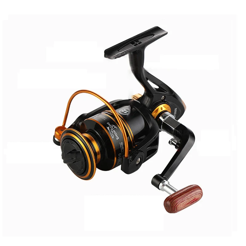 

Spinning Fishing Reel 12+1BB 5.2;1/4.7:1 All Metal Max Drag 6-18KG Fishing Reel Wheels Wooden handshake Fishing Acceccories