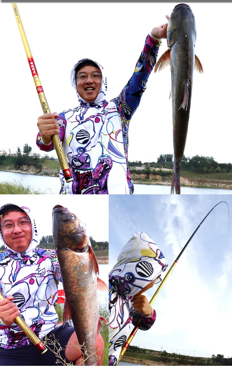 4.5m-10m Power Hand Pole 12H Super Hard 60T Carbon Canne Telescopic Fishing Rods Herring Sturgeon Fishing Pesca Peche a La Carpe