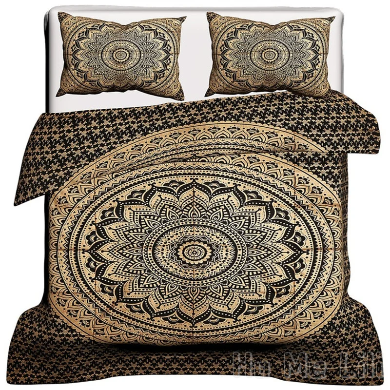 Copripiumino Boho Indiano Bohémien Mandala Doona Boho Di Ho Me Lili Ombre Hippie Set Trapunta Morbida Microfibra