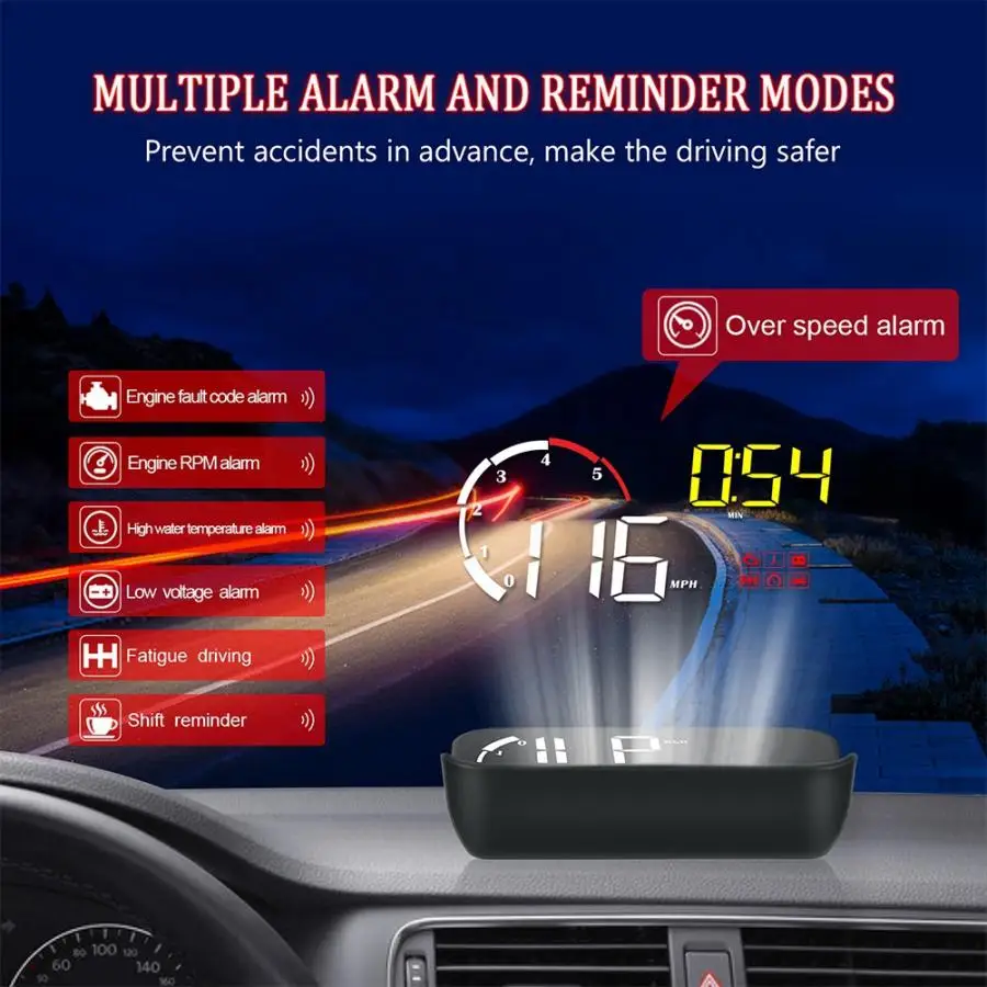 M10 HUD ODB2 система универсальный автомобиль 3,5 дюймов автомобильные аксессуары дисплей спидометр