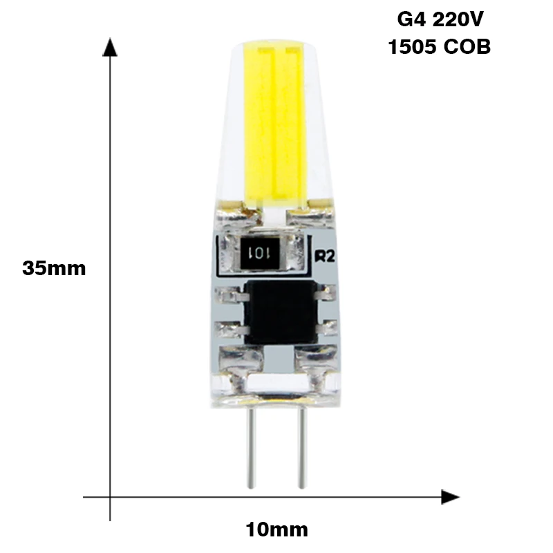 2 шт. лампада светодиодный светильник G4 G9 E14 220V AC DC 12V COB bombillas светодиодный светильник лампочки с ампулой светодиодный E14 G9 G4 COB светильник s заменить 20 Вт галогенная лампа - Испускаемый цвет: G4 220V 1505