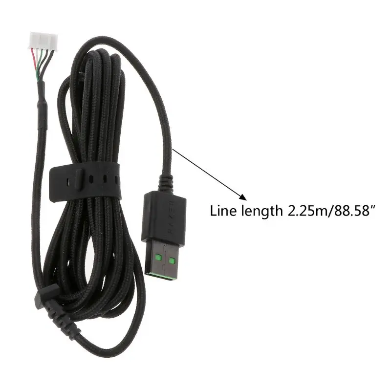 1PC Durable Nylon Braided Line USB Mouse Cable Replacement Wire For Razer DeathAdder Elite Wired Gaming | Электроника