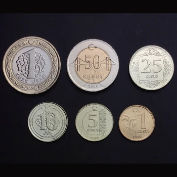 

Turkey Set 6 New Genuine Original Coins 100% Real Collect Issuing Coins Unc Aisa