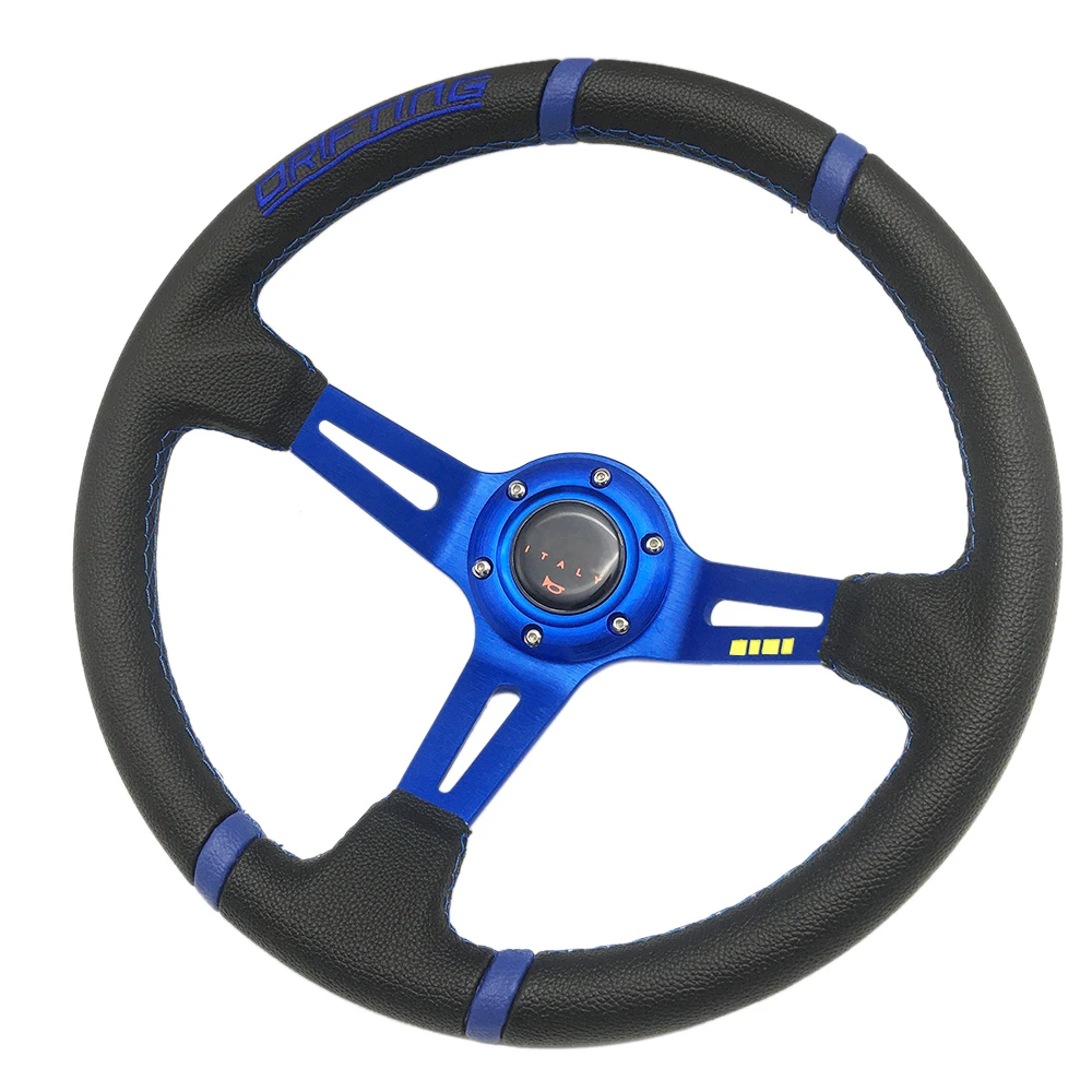 Spceddy MCX Universal 14 inch (350mm) 표류 레이싱 스티어링 휠 PVC 가죽 Sport 스티어링 휠 Red 스포크 Mo20S02191-25