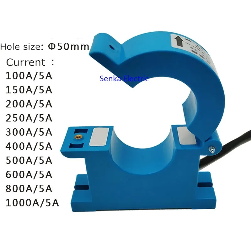 50mm-Dia токовый зажим трансформатор CT 100A/150A/200A/250A/300A/400A/500A/600A/800A/1000A/5A разделительный сердечник переменного тока трансформатор
