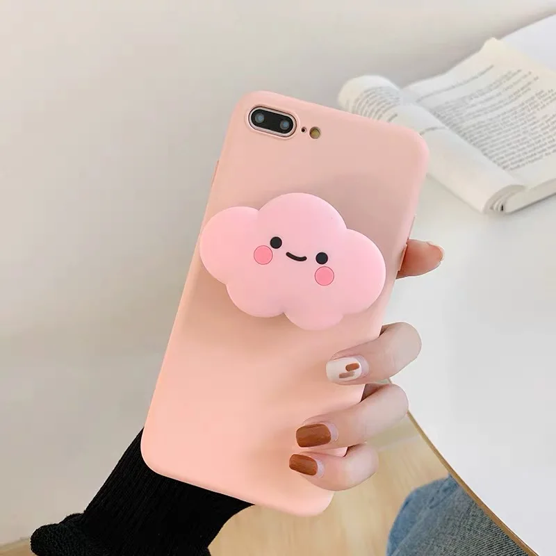 Милый 3D цветок облака силиконовый держатель чехол для телефона для HUAWEI P10 Plus P20 P20lite P20pro P30 Lite P30 Pro Чехол - Цвет: Pink Clouds