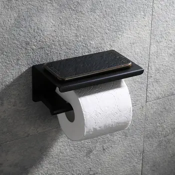 

Toilet Paper Holder Bathroom Tissue Roll Holder with Shelf,Two Installation of 3M Self-Adhesive and Wall Drill,SUS304 Stainless