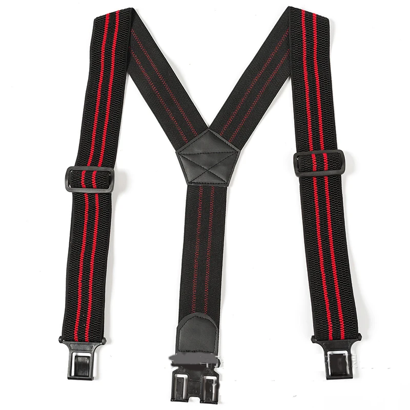 Deepeel/1 шт., 5*120 см, мужские подтяжки из полиэстера с 3 пряжками для ремня, унисекс, эластичная лента, регулируемые подтяжки для джинсов, украшения SP073 - Цвет: RedBlack