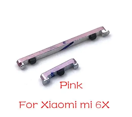 10Pcs/Lot，Volume Power Button Side Key For Xiaomi Mi A2 6 6X 9 8 Lite Max 3 Note 3 Play - Цвет: Mi A2 6X Pink