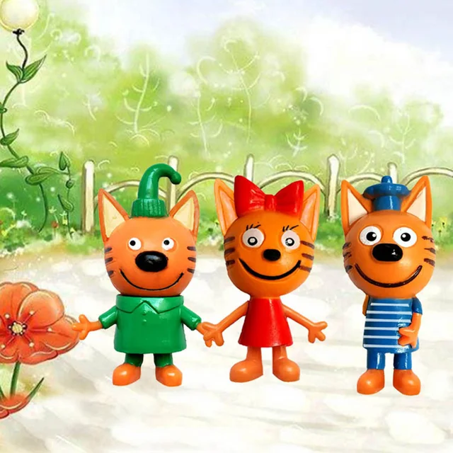 5 Pcs Russian Anime Kitten Doll Cartoon Toys Russian Cat Statue Children Christmas Toys Plastic 6