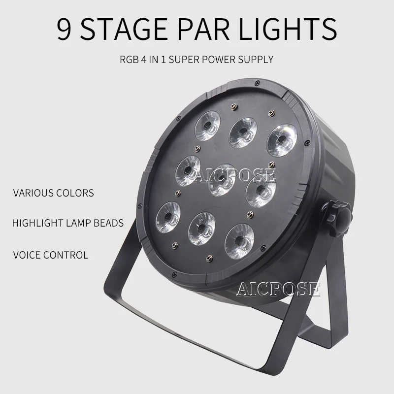 Плоский светодиодный прожектор Par 20 шт./лот 9x12 Вт 9*12 RGBW 4 в 1 PAR DMX512 контрольное