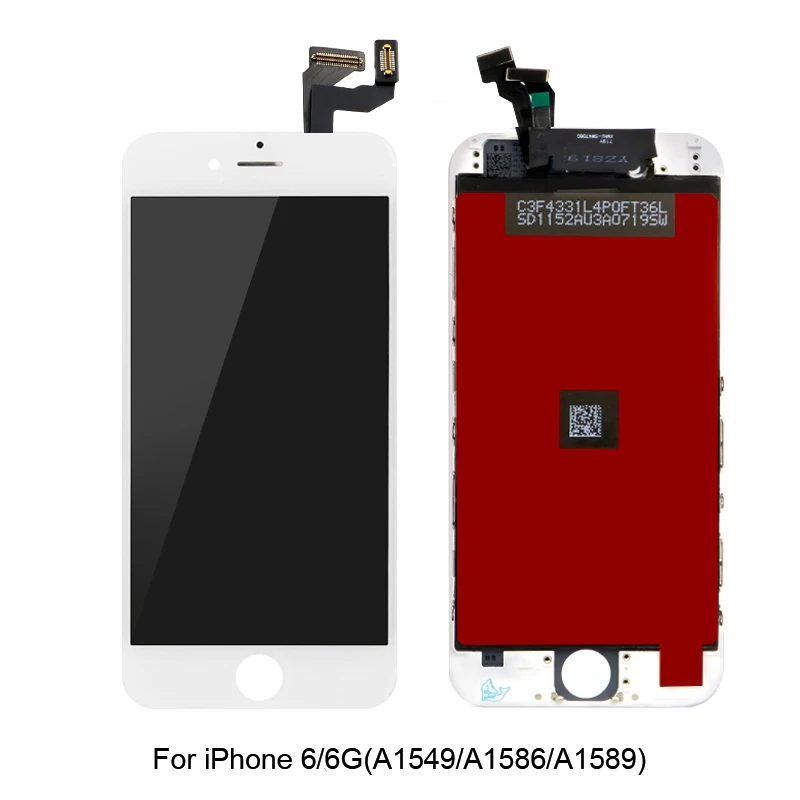 For iPhone 6 White AAA++ Pantalla для iPhone 6 6S Plus ЖК-дисплей сенсорный экран дигитайзер рамка Полная сборка для iPhone 5S ЖК-экран Замена - Цвет: For iPhone 6 White
