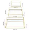 Nordic Retro Storage Tray Gold Rectangle Glass Makeup Organizer Tray Dessert Plate Jewelry Display Storage Box ► Photo 2/6