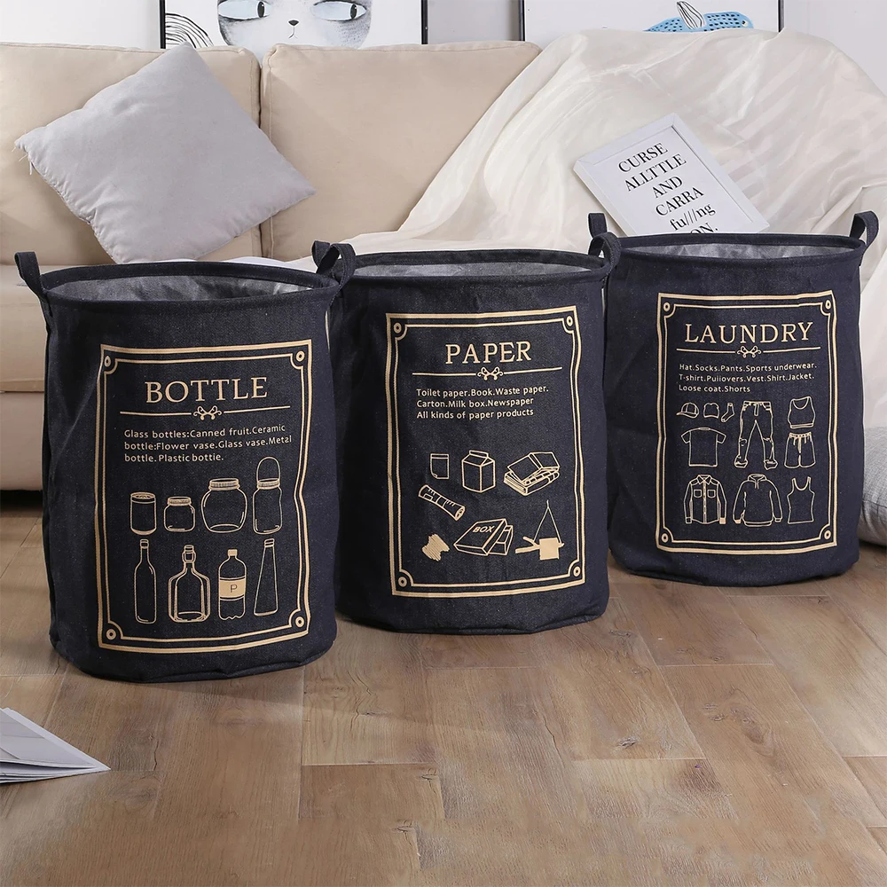

1pc Collapsible Laundry Storage Basket Waterproof Bucket Dirty Clothes Toys Hamper With Handle Large Capacity Sundries organizer