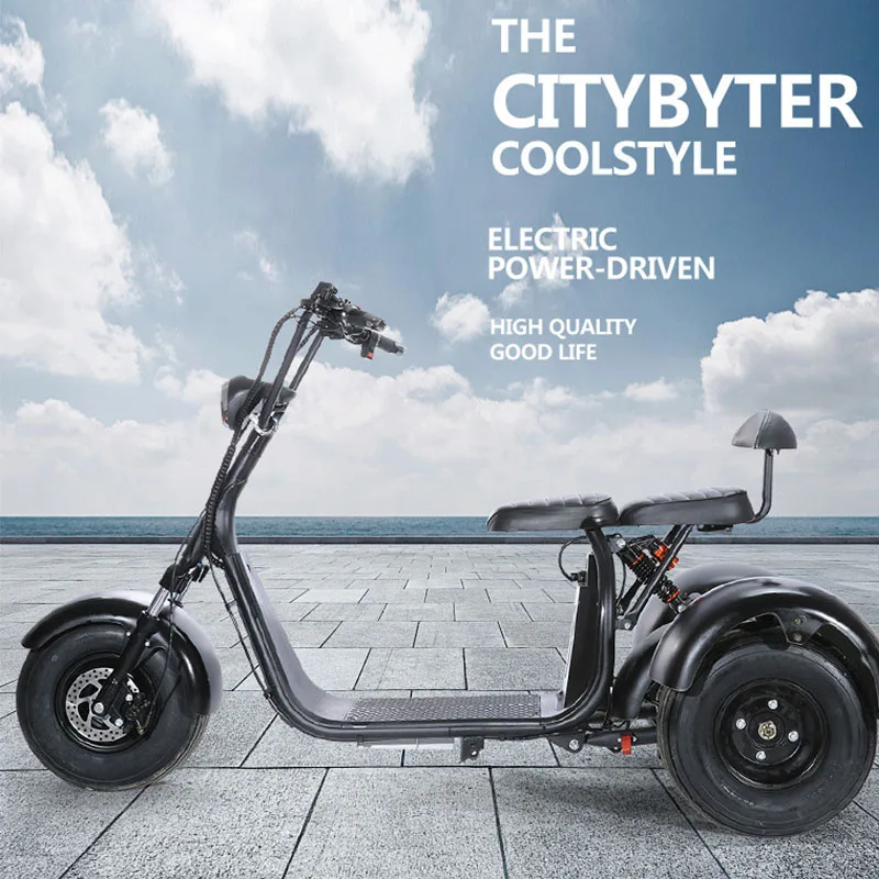 1500 Вт Электрический трицикл 60 в 12AH Citycoco 18 дюймов электрический скутер Ebike литиевая батарея Fat Tire Электрический велосипед Снежный велосипед