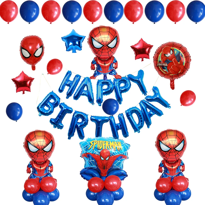 На тему Человека-паука гелиевая фольга шары из латекса шар надувной шар герой Человек-паук счастливый день рождения украшения мальчики дети игрушка баллон