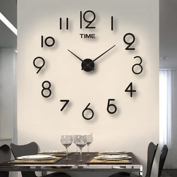 3D Large Wall Clock reloj de pared DIY Quartz Watch Acrylic Mirror Stickers Horloge Murale Home Decor Clocks 2021 Modern Design 1