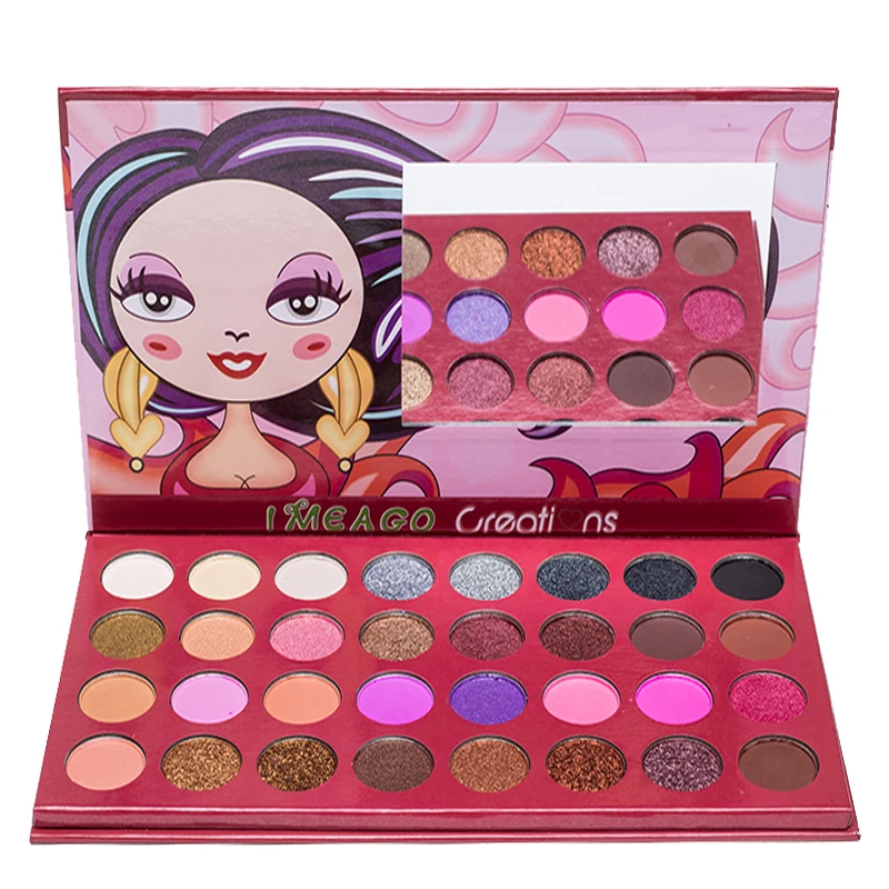 Professional Pigment Eyeshadow Palette Salon Makeup Palette Cream Shadows Palette Phoera Eyeshadow Focallure Eyeshadow Pallete - Цвет: 32red