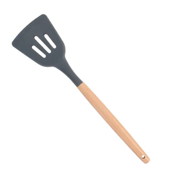 Кухонные принадлежности из силикона набор кухонной утвари Антипригарная посуда деревянные ручки инструменты для приготовления Тернер щипцы лопатка ложка TT-best
