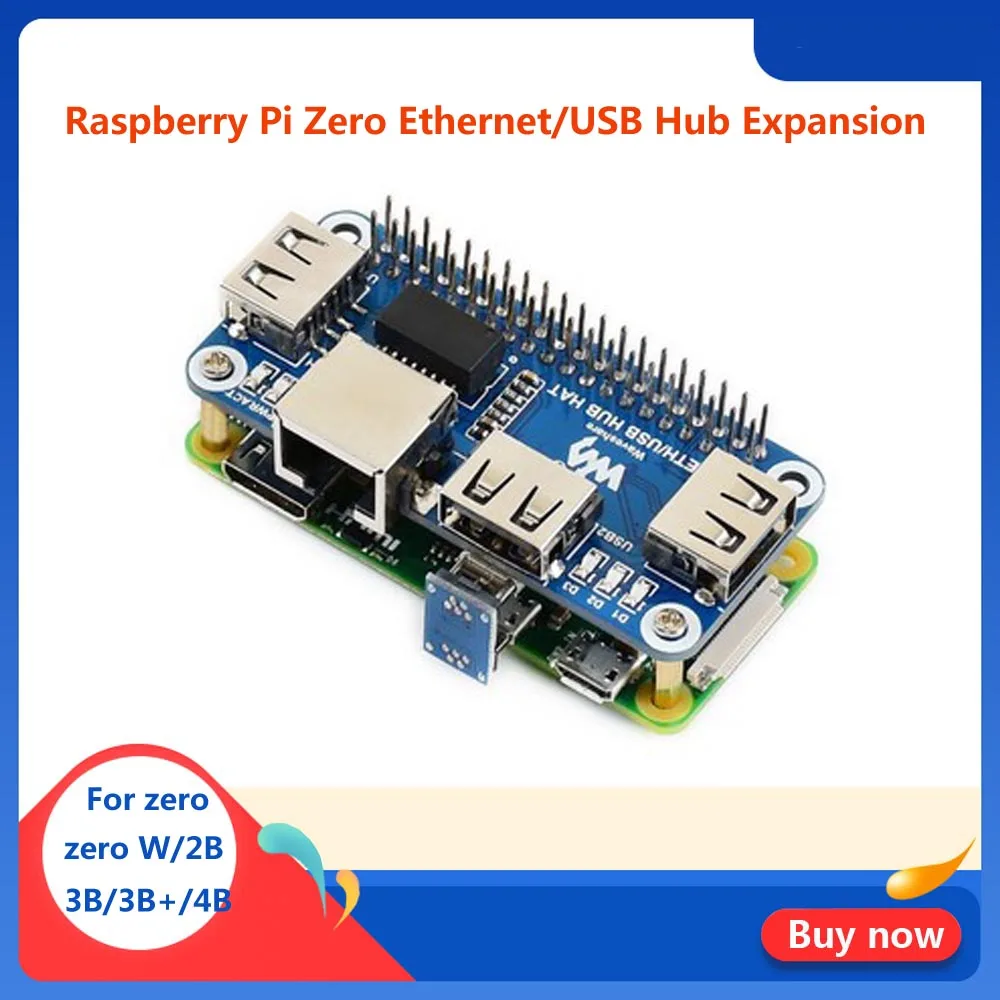 Ethernet USB HUB HAT with RJ45 3 USB Ports For Raspberry Pi 4// Zero W//WH//2B//3B
