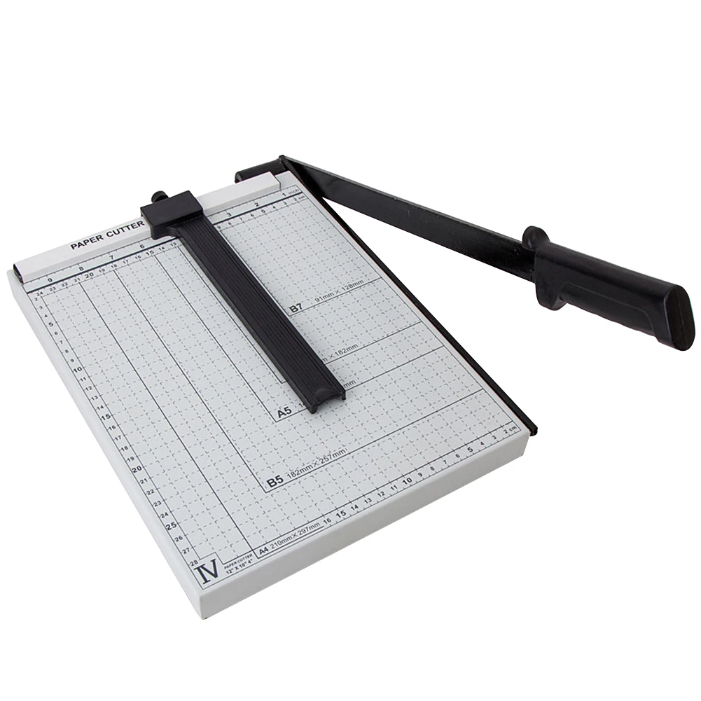 

Sharp Blade Portable Ruler Cutter Steel A4 Accurate Paper Trimmer Photo Home Practical Easy Operate Safe Office