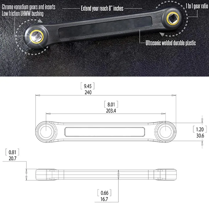 1 шт. Универсальная головка 3/" удлиняющий ключ TR38V1-DIY динамометрический ключ трещетка торцевой крюк гаечный ключ Сделай Сам автомобильный инструмент