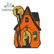 EARLFAMILY 13cm x 8.7cm for Halloween Spooky Kid Witch House Anime Vinyl JDM Bumper Trunk Truck Graphics Waterproof Accessories